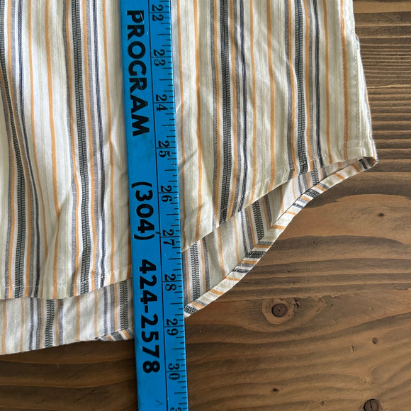 Men’s AXIS LA White Orange Stripe Button Down Shirt M Paisley Trim Modern Casual - Picture 7 of 7